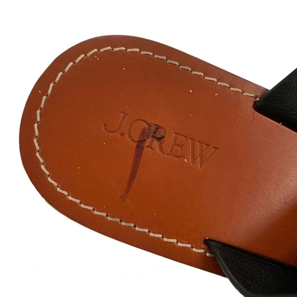 J. Crew Suede Thong Leather Sandals Black Size 9 - Picture 8 of 10